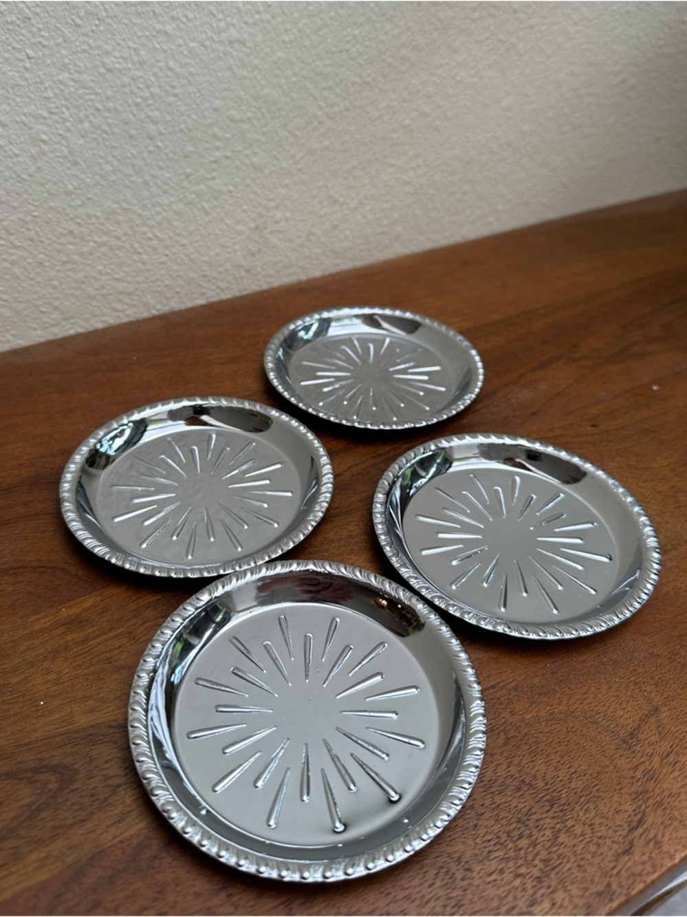Set of 4 Silver Irvinware Coasters